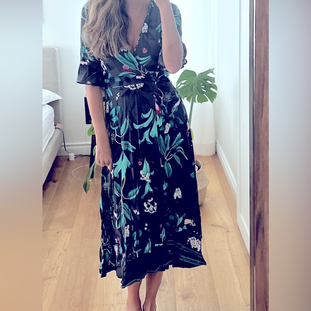 Local boutique tropical wrap dress size small